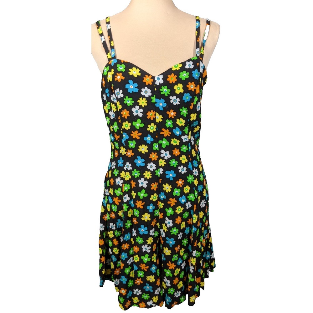 Vtg Fiorlini International Romper Women M Floral Sweetheart Y2K Resort Feminine